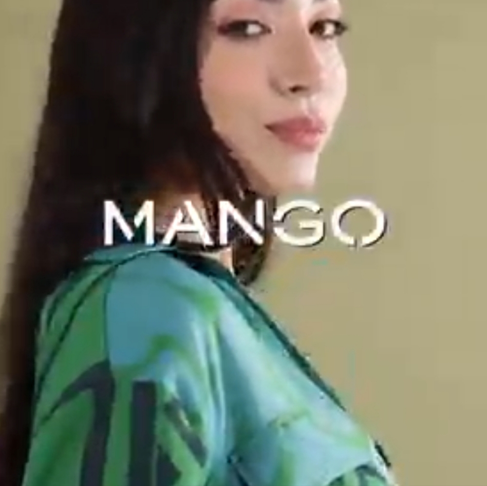 Mango | Green and Blue Wrap Dress with 3/4 Bishop Sleeves for Cocktail - Picture 14 of 14